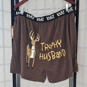 NWT Lazy One Brown Boxers Trophy Husband Size Large